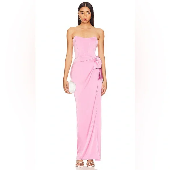 NWT V. Chapman June Maxi Dress Gown Mauve Mist - Picture 3 of 7